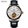 Нарученные часы Nesun Brand Watch Fashion Casual Men's Men's Hollow Hollow Automatic Mechanical Business Водонепроницаемые светящиеся часы