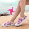 Slippers Women Flat Slip On 2021 Fashion Printed Hollow Canvas Shoes Slides Loafers Mules