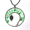 Tree of Life Owl 7 Chakra Crystal Natural Stone Necklace Pendant women necklaces Fashion Jewelry