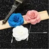 100 Pcs\Lot Handmade Guest Boutonniere Pins Fabric Artificial Flowers Men Women Brooch Corsage For Clothes Decoration