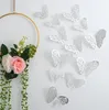 Autocollants muraux papillon ajouré 3D, 12 pièces/pièce, pour bureau, maison, chambres de garçons et de filles, décoration de fête d'anniversaire et de mariage