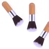 Wood home Handle Makeup Foundation Brush Bamboo Round Top Brushes Multifunction Powder Blusher CosmeticTools