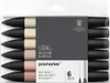 Winsor Newton Promarkers Twin Tip Marker Pens 6 Couleurs 12 Couleurs Blender Artist Brush Pen Y200709