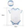 Süblimasyon Bebek Boş Bodysuits Bebek Bodysuit Beyaz Kısa Kollu Bodysuits Bebek Kız Erkek Için 5 Renkler Polyester DIY