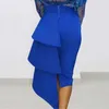 Kvinnor Hög midja Penna Skirt Bodycon Ruffle Party Sexig Fira Classy Elegant Office Lady Modest Slim African Fashion Falader 210619