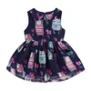 Mudkingdom Chiffon Girls Jumper Dress Unicorn Toddler Peter Pan Collar for Summer Clothes Animal Adorable 210615