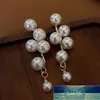 Élégant feuille cercle raisin chaîne imitation perle gland boucles d'oreilles pour les femmes coréen perle perles boucle d'oreille fête de mariage bijoux prix usine conception experte