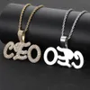 Alta qualità oro argento colore Bling CZ lettere corsive nome personalizzato lettera ciondolo collana per uomo donna con catena corda 3mm 24 pollici