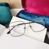 Non Prescription Anti Blue Light Luxury Square Glasses Transparent Metal Eyeglasses Frames Clear Lens Womens Accessoires1863142