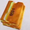 Xiruoer Sleeves Gold RFID Blocking Card Sleeve per uomo Donna Laser Foglio di alluminio NFC Reader Lock Protecter Anti Scan Bank Porta carte di credito 1000 pezzi