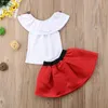 T-shirt femme HE Hello Enjoy filles ensemble de vêtements broderie Rose hauts + jupes tenues pour bébé fille costumes enfants été 2021 enfants