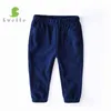 SVELTE 2-7 Yrs Boy's Thick Fleece Pant with 2 Pockets for Autumn Winter Chlidren Casual Solid Trousers Kids Joggers Sweatpants 211103