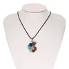 Halskette mit 7 Chakra-Edelsteinen, Muschelförmiger natürlicher Lavastein, eingelegter Yoga-Heilungs-Amethyst, Schlüsselbeinkette, Schmuck für Mädchen und Frauen