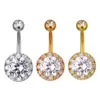 YYJFF D0996 ZIRCON STONE BELLY NAVEL STUD Mix Colors