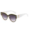 Boyarn Luxury Cat Eye Sunglasses Женщины негабаритные рама с страза