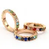 Konstgjord Diamant Studded Colorful Ring European And American Fashion Full Rhinestone Gold Rings