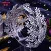 Folha de diamante luxo casamento tiara barroco de cristal nupcial coroa strass com casamento jóias acessórios de cabelo diamante coroas nupciais headpieces