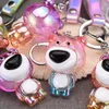 Urso Keychain Saco de Estudante Saco de Escola Ornament Corrente Chaveiro Criativo Pequeno Presente Chave Toy Jóias Atacado Pingente Violência Acrílica G1019