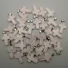 natural stone Hexagonal pillar heart shape charms point Rose Quartz pendants for jewelry making diy necklace earrings