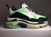 Triple s Low Top Triple S LACE UP SNEAKER RUNNINGSKOR DESIGNER Män kvinnor Plattform Sneakers Beige Dark Grey Bredtränare