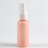 50 x 10ml 20 ml 30ml 50/60 / 100ml Pink plástico mini frascos de pulverizador atomizador de pulverizador de perfume vazio recipientes cosméticos líquidos