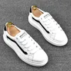 Summer Spring White Lace Up wedding Shoe Luxury Fashion Casual PU Leather Moccasins Flats Sneakers Handmade Simple Outdoor Leisure Loafers