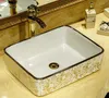 モザイクゴールドの長方形の洗面台の豪華な芸術的な洗面台の浴室の沈降