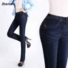 Bahar Anne Skinny Kot Kadın Yüksek Bel Artı Boyutu Sonbahar Kış Denim Pantolon Streç Bayanlar Marka Jean Bayan Pantolon 210629