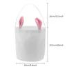 Personlig Plush kaninöron Påskväska Festlig sublimering Blank Easter Eggs Bucket Polyester Bunny Candy Toy Tygväska för barn 4 färger