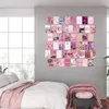 50pcs image esthétique rose pour les kits d'impression de collage mural décor de chambre de couleur chaude pour les filles impressions d'art mural pour affiche de dortoir de chambre 210310