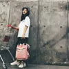 Zaino Stile Moda Versione Coreana Rosa Grigio Di Borse Da Scuola Per Laptop Da Donna Di Grande Capacità Per Ragazze Adolescenti Possono Essere Utilizzate A Mano