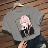 Älskling i franxx anime noll två kawaii tecknad film tryck topp hajuku t shirt y0629