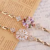 Fashion Jewelry Healthy Cubic Zirconia Gold Hand Chain Bracelet