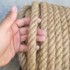 Garn 1-30mm Naturlig Hessian Jute Twine String Tag Etikett Häng Rope Bröllop Hem Vävda Dekorativa DIY Crafts