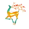 Fashion Cartoon Deer Brooches Alloy Colorful Enamel Elk Animal Brooch Pins Christmas Gifts Kids Jewelry