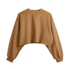 S-XL 9 ألوان صلبة Khaki Women الخريف الشتاء غير الرسمي Pullover طويلة الأكمام الطويلة الفضفاض