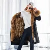 Maomaokong Storstor Vinter Kvinnors Läderjacka Naturligt Raccoon Fur Coat Avtagbar Foder X Long Park Gädda 210910