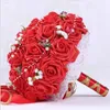 30 bouquet per matrimoni rosa fatti a mano Regali per feste di fiori da sposa Accessori per matrimoni Flowers Pere in rilievo con nastro