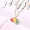 Pingente colares de ouro ketting guinea mapa bandeira para mulheres meninas jóias bijoux femme collar de moda