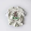 Летние младенцы и дети с короткими рукавами + набор свитеров набор печатных шорты для детской одежды 210702
