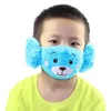 Cartoon urso rosto protetor capa crianças orelha bonito orelha boca máscara animais 2 em 1 inverno face máscaras crianças adulto boca-muffle máscaras dap359