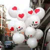10 sztuk / partia 12 Cal Czerwony Miłość Serce Lateksowe Balony Ślubne Wyznanie Rocznicowa Dekoracja Air Balloon Małżeństwo Prezent Helu Piłka