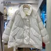 Curto 90% branco pato para baixo jaqueta inverno mulheres mulheres coreanas colarinho aquecido parkas luz solta para baixo casaco mulher bege jaquetas 211126