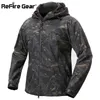 Rafire Gear Shark Skin Sold Shell Tactical Military Jacket男性防水フリースコート陸軍服迷彩ウインドブレーカー211110