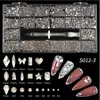 Kits d'art d'ongle 21 GridsBox Couleur mélangée Caméléon Pierre Décorations professionnelles DIY Nails Craft Kit avec strass Picker Access2518589