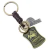 Подвесная знак Keyring Metal 12 Constell Leather Keychain Key Rings Bag Vange Fashion Jewelry Will и Sandy Gift