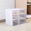 6PcsSet Plastic Transparent Shoe Box Storage Drawer Type Organizer Cabinet Clamshell s Y200628