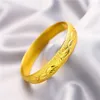 12mm breda snidade kvinnor Bangle armband 18k gul guldfylld klassisk bröllopsförlovning mode gåva