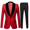 Smoking da sposa Dobby blu royal Abiti da sposo slim fit Abiti da sposo su misura Groomsmen Prom Party Dinner Incontri Abiti Blazer (giacca + pantaloni) Immagine reale a un bottone