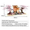 SEMBO Street View Idea Shrine Bricks Sakura Stall Bricks City Friends Cherry Blossom Landscape House Tree Building Block Toys Q0624